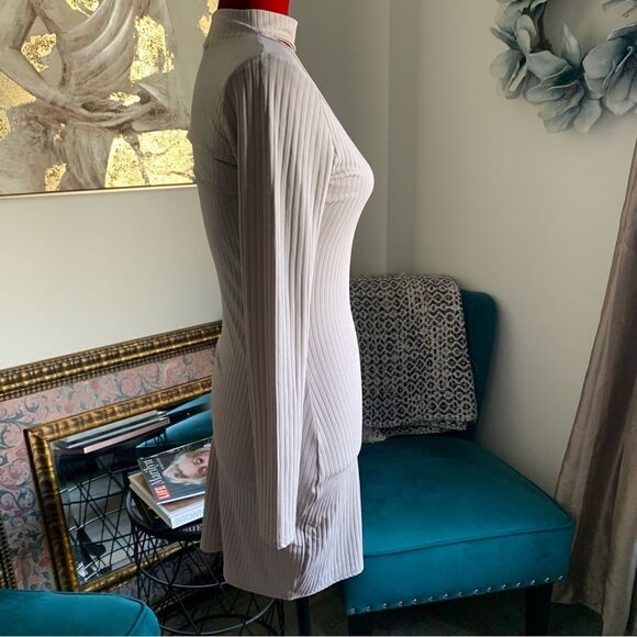 BOHOO GRAY RIBBED MIDI DRESS - Picture 6 of 12